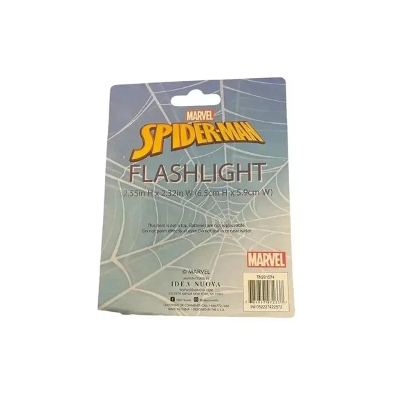 NEW MARVEL SPIDER-MAN Spiderman LED FLASHLIGHT KEYCHAIN BACKPACK CLIP - Picture 2 of 2